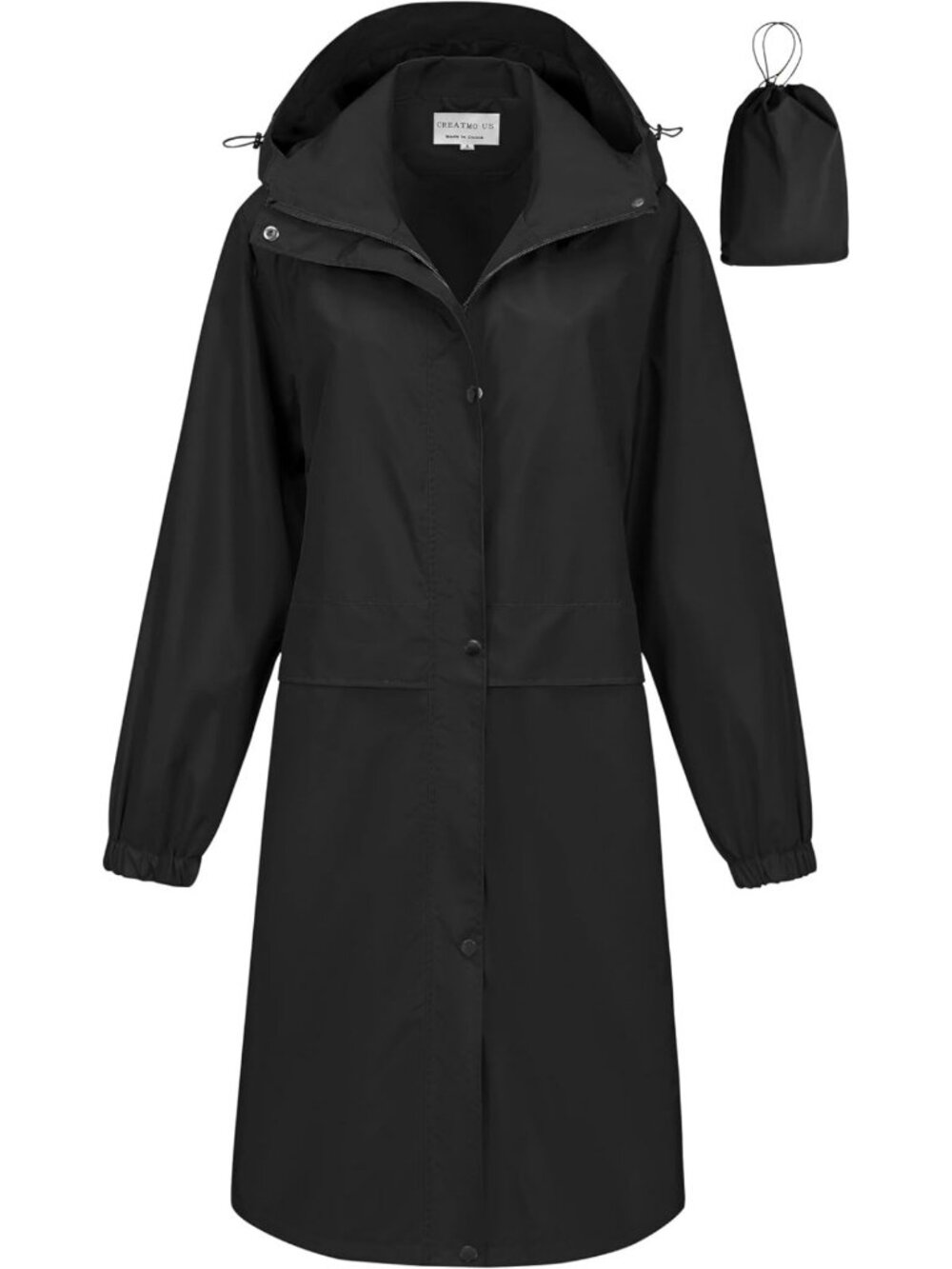 Lightweight Waterproof Rain Jacket for Women, Packable Windbreaker with Hood